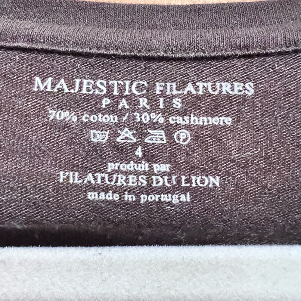Italian cotton brown V neck - Picture 3 of 3